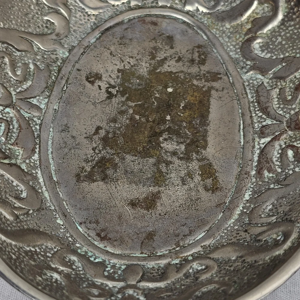 Vintage Croscill Canterbury 51 Silver Footed Soap Dish | Ornate Embossed Border